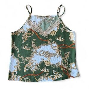 Shein green and white greek